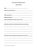 Gladys Mae West Biography and Research Worksheet