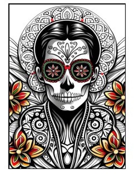 Sugar Skull Coloring Book For Adults and Teens