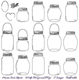 Glass Mason Jar Clipart Clip Art