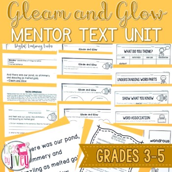 Preview of Gleam and Glow - Mentor Text and Mentor Sentence Lessons for grades 3-5