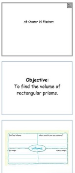 Preview of Glencoe Course 1 Ch 10 Flipchart (Grade 6): Volume and Surface Area