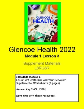 Preview of Glencoe Health (2022) Module 1 Lesson 3 Supplemental Worksheets High School