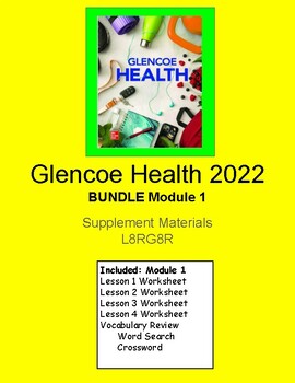 Preview of Glencoe Health 2022 Module 1 Supplement Worksheets
