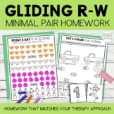 Gliding Minimal Pairs Homework | R-W Words | Speech Therapy