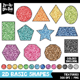 Glitter 2D Basic Shapes Clipart Set {Zip-A-Dee-Doo-Dah Designs}