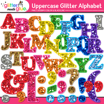 Alphabet Letters Clip Art: Uppercase & Punctuation {Glitter Meets Glue}