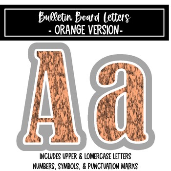 Orange Glitter Bulletin Board Letters