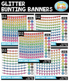 Glitter Bunting Banners Clipart Mega Bundle {Zip-A-Dee-Doo