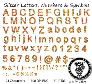 Preview of Alphas Glitter Letter Numbers & Symbols! Alpha