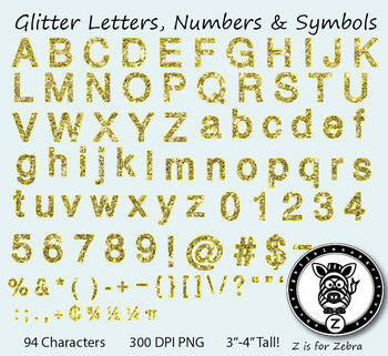 Preview of Alphas Glitter Letter Numbers & Symbols! Alpha