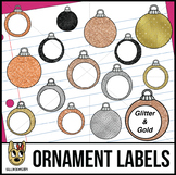 Glitter Christmas Ornaments Clip Art