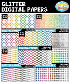 Glitter Digital Scrapbook Papers Mega Bundle {Zip-A-Dee-Do