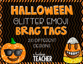Halloween Fall Glitter Emoji Brag Tags