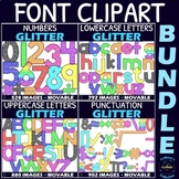 Glitter Font Clipart BUNDLE - with Spanish Accents and Symbols