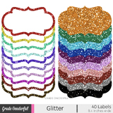 Glitter Labels Rainbow Colors