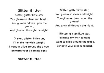Preview of Glitter Glitter poem