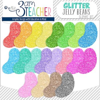 Preview of Glitter Jelly Beans Clip Art Set