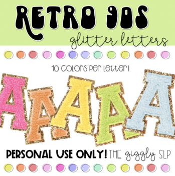 Preview of Glitter Letters | Retro 90s