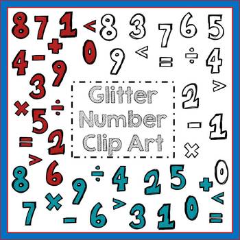 Preview of Glitter Number Clip Art - Personal & Commercial Use