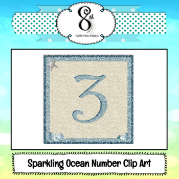 Preview of Glitter Ocean Number Clip Art