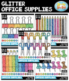 Glitter Office Supplies Clipart Mega Bundle {Zip-A-Dee-Doo