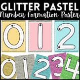 Glitter Pastel Number Formation Handwriting Poster - Stone