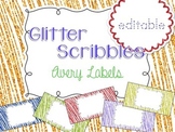 Glitter Scribbles Editable Classroom Labels 2x4 { Avery La