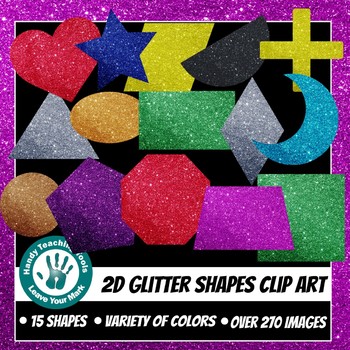 Glitter Shapes Clip Art by Miss Carlee