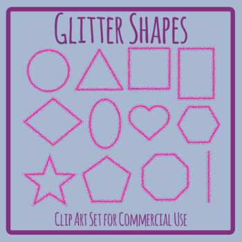 Glitter Shapes Clip Art 2D