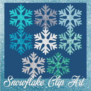 Preview of Glitter Snowflake Clip Art- FREEBIE