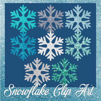 Holographic Snowflake Glitter Clipart Graphic by Digital Curio