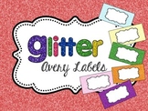 Glitter Solids Editable Classroom Labels 2x4 { Avery Label 8163 }