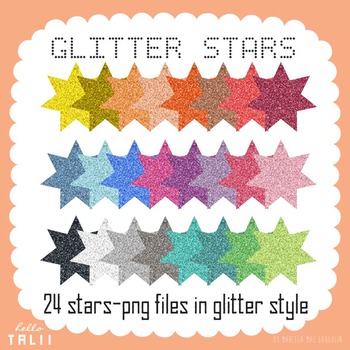 Preview of BRIGHT GLITTERING STARS Clip Art