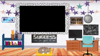 Preview of Glitter Stars Virtual Classroom Background