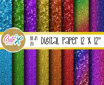 Preview of Glitter raimbow  Digital Paper