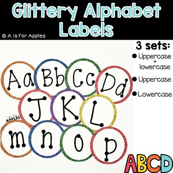 Preview of Glittery Alphabet Labels