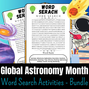 Preview of Global Astronomy Month - Word Search Activities - Bundle