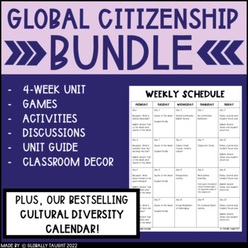 Preview of Global Citizenship Activities Bundle with Cultural Diversity Calendar 2023-2024