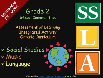 Preview of Global Communities Integrated Activity: Social Studies/Music {Differentiated}