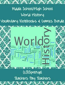 Preview of Middle/High School  World History Vocabulary Notebooks for Entire Year Marzano