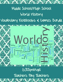 Middle/High School  World History Vocabulary Notebooks for