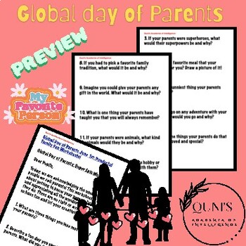 Preview of Global Day of Parents June 1st: Punderful Family Fun Worksheets!