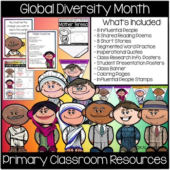 Preview of Global Diversity Month Primary Classroom Shared Reading Resources and More!