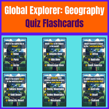 Preview of Global Explorer: Geography Quiz Flashcards.