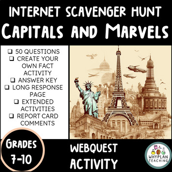 Preview of Global Explorer: World Capitals & Landmarks Internet Scavenger Hunt WebQuest