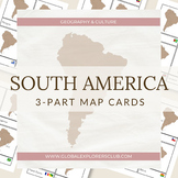 Global Explorers: South America 3-Part Montessori Map Cards