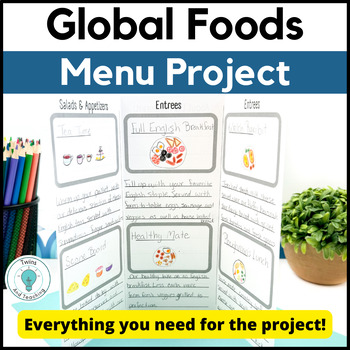 Preview of Foods Around the World Menu Project for Middle School and High School