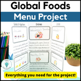 Foods Around the World Menu Project for Middle School and 