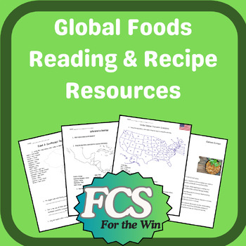 Preview of Global Foods Resources  - Worksheets, Recipes, & Project