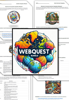 Preview of Global Geography Webquest Bundle: Exploring Continents